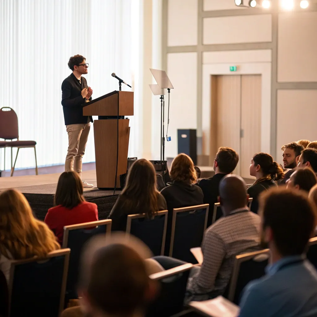 An inspiring speech session